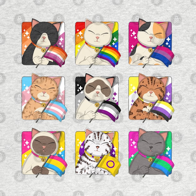 LGBTQ+ Pride Cats by Japanese Neko